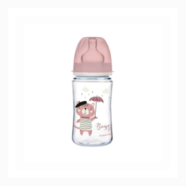 Canpol Babies BONJOUR PARIS (roze) Easy Start Anti-Koliek babyfles 3m+, 240 ml
