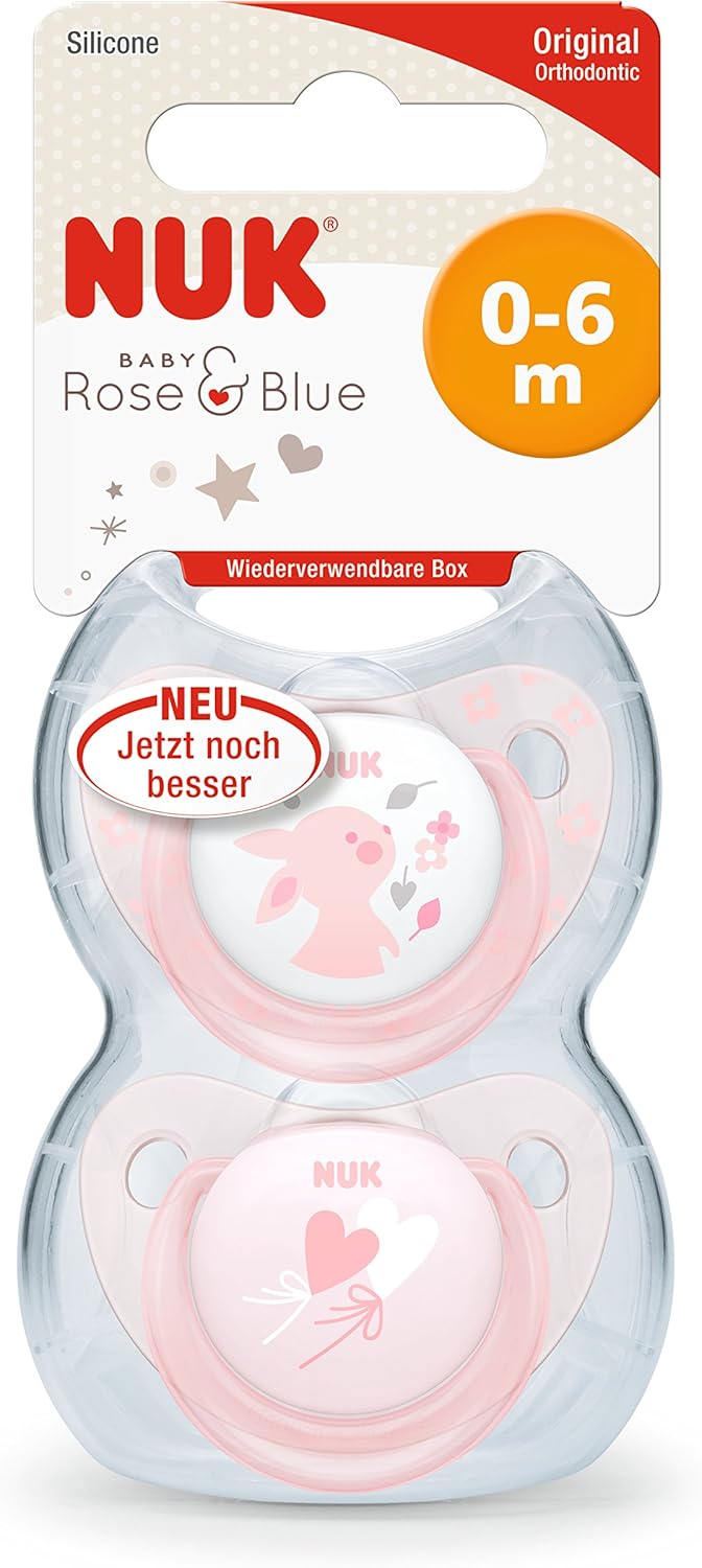 NUK  Baby Rose | siliconen fopspenen  |  2st. set | 0-6 m|