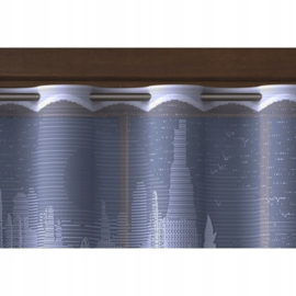 Wisan - Tea - Jacquard vitrage 300 x 90 cm  - Gordijnen - Curtains - Jacquardgordijnen- Kleuring van diepe  aarde met gouden patroon-