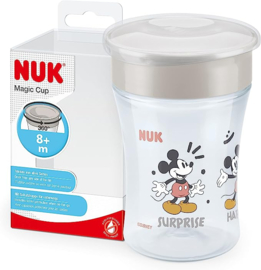 NUK |  Disney Baby | Mickey | Magic Cup |   230 ml |  8m+ | grijs-wit