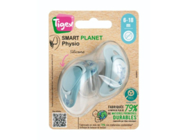 Tigex  | Smart Planet Physio | siliconen spenen  | 2 stuks | blauw |