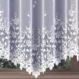Wisan- Espera - jacquard vitrage -  Gordijn 390 x185 cm - Curtains  - Jacquardgordijnen- wit-