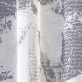 Wisan Paarden jacquard vitrage Gordijn 250x150 cm - Curtains  - Jacquardgordijnen-wit-