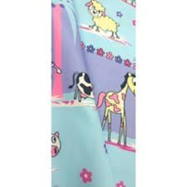 Wisan  Lam  -  Gordijnen:  2 stuks van 150 x 240 cm  -  Kinderkamer gordijn van stof met dierenmotieven- blauw-