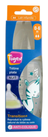 Tigex | TRANSITION+ |  Babyfes 300ml |  Fosforescerende nacht |  silicon speen 0-6 m |