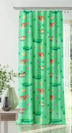 Wisan Krokodil -  Gordijnen:  1 stuk 150 x 240 cm  -  Kinderkamer gordijn van stof met dierenmotieven- groen-