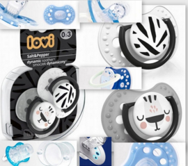 Lovi |  Salt& Pepper | dynamische siliconen fopspeen van 2 |   Effect Beschermt de zuigreflex | Salt & Pepper collectie |