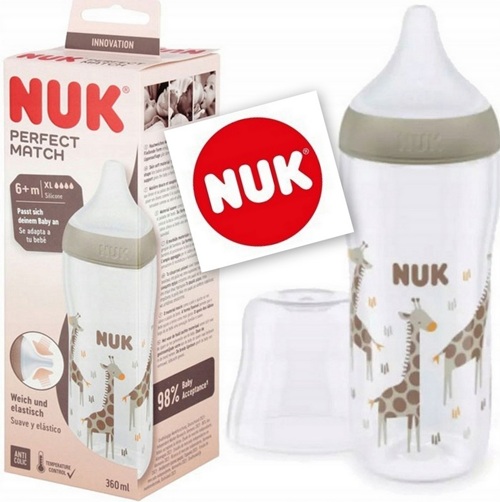 NUK | Giraffe |  Perfect Match Babyfles | 6 m+ | speen : XL |  360 ml |