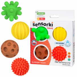 Tullo | Sensorische ballen | zonder gat | Set van 4  | 0m+ 0+ maanden
