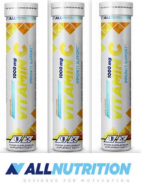 ALLNUTRITION | Vitamin C 1000 mg – 3 stuks × 20 bruistabletten citroensmaak – Hoge dosering – Immuunsysteem & Energie |