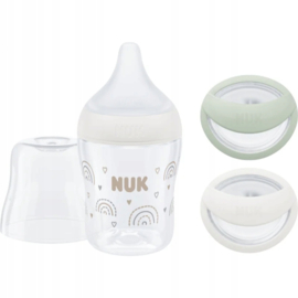 NUK Newborn Gift Set | Cadeauset voor pasgeborenen met Perfect Match Fles 150 ml en MommyFeel Fopspenen 0–9 m | Anti-koliek, BPA-vrij |