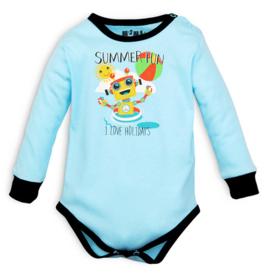 Nini- Turquoise romper met lange mouwen - SUMMER ROBOTS -  biologisch katoen