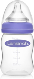 Lansinoh Baby Bottle with NaturalWave Teat (160 ml), Anti-colic, Plastic 100% BPA & BPS free, Slow Flow silicone teat which is soft and flexible, purple