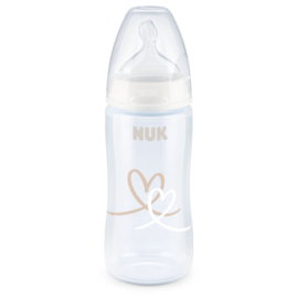NUK First Choice+ ,  Hart, babyfles, 0-6 maanden, temperatuurcontrole, anti-kolic-ventiel, 150 ml,