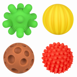 Tullo | Sensorische ballen | zonder gat | Set van 4  | 0m+ 0+ maanden