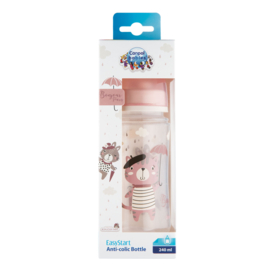 Canpol Babies BONJOUR PARIS (roze) Easy Start Anti-Koliek babyfles 3m+, 240 ml