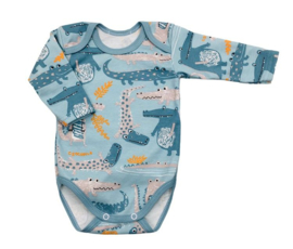 Lafel - babyrompertje met krokodillenmotief - 100% katoen