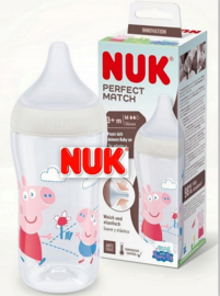 NUK | Peppa Pig |  Perfect Match Babyfles | 3 m+ |  260 ml |