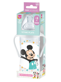 Tigex | Autonomie+ Babyfles 300 ml met Handgrepen |  Mickey |  Anti-Colic Speen Y +6m |