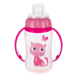 Canpol Babies Trainingsbeker Siliconen Tuit 320ml CUTE ANIMALS roze