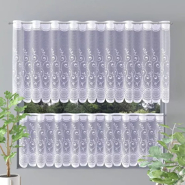 Wisan  Tola jacquard vitrage  Gordijn 300 x 90 cm - Curtains  - hoogwaardig jacquardgordijn- wit-