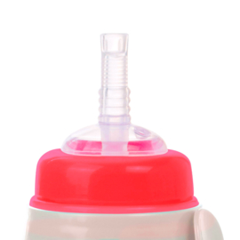 Canpol Babies Hello Little babyflesje met siliconen tube 350ml- beige/rood- 12m+
