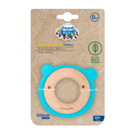 Canpol Babies bear houten  bijtring blauw,   0+ m