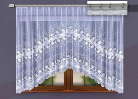 Marie jacquard vitrage -  Gordijne 320 x  155 cm - Curtains - Jacquardgordijnen-  wit -