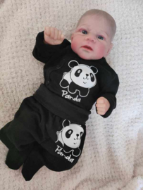Nini - PANDA - 2-delig setje - Rompertje, Omslagromper, Overslagromper, Broekje - Maat 62- 0 t/m 2 maanden