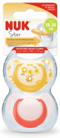 NUK Star latex  fopspenen 2st. set  | 18-36 maanden |