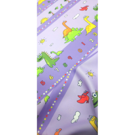 Wisan Dinus -  Gordijnen:  2 stuks van 150 x 180 cm  -  Kinderkamer gordijn van stof met dierenmotieven- paars