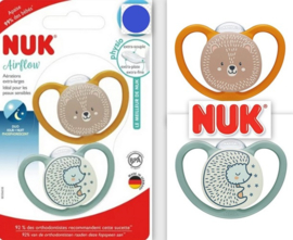 Nuk Airflow | siliconen fopspenen |  2st. set | glimt in het donker |