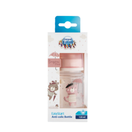 Canpol Babies BONJOUR PARIS (roze) Easy Start Anti-Koliek babyfles 0m+, 120 ml