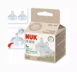 NUK |  For Nature |  vervangende drinkzuiger voor babyfles | 2 stuks