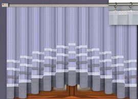 Wisan Margaretha jacquard vitrage -  Gordijn 250 x  170 cm - Curtains - Jacquardgordijnen-  wit/ fugo grijs
