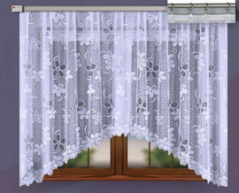 Czeslawa jacquardvitrage   300  x  max 175 cm- Curtains - Jacquardgordijnen- wit -
