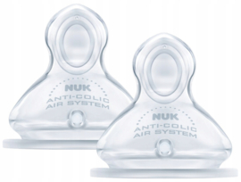 NUK | First Choice | Anti Colic flesspeen siliconen | Air System  | 6-18 maanden | 2 stuks |