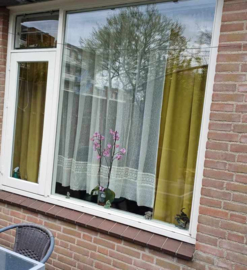 Wisan- Crème vitrage met guipureband-  Dita  - 250x170 cm - Curtains - Jacquardgordijnen-  Crème  -
