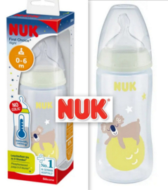NUK - First choice - koala-  babyfles  0-6 maanden - maat M -300 ml