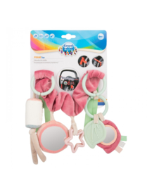 Canpol Babies Pastel Friends wagenspanner / autostoeltje hanger- roze 0m+ 0+ manden, Perfect als kraamcadeau