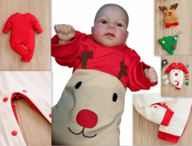 Kerst babyromper met lange mouwen, katoenen baby meisjes jongens jumpsuit