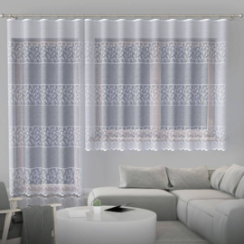 Wisan  Fifi jacquard vitrage Gordijn 320 x  250 cm - Curtains  - hoogwaardig jacquardgordijn- wit-