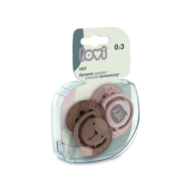 Lovi |  Hey |  girl |  fopspenen 2 st. set | roze-bruin |