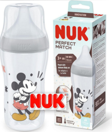 NUK | Disney Baby | Mickey Mouse |  Perfect Match Babyfles | 3 m+ |  260 ml |