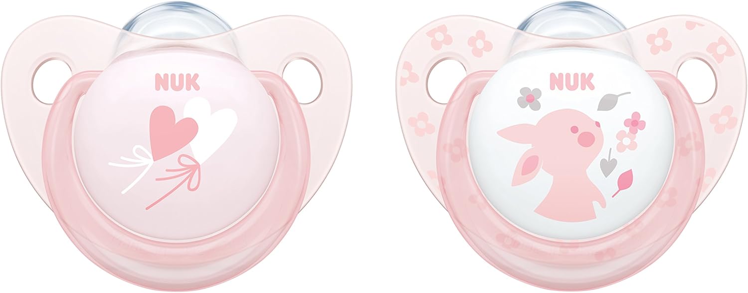 NUK  Baby Rose | siliconen fopspenen  |  2st. set | 0-6 m|