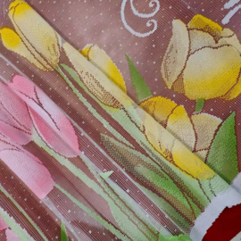 Wisan- Tulpen- jacquard vitrage-  Gordijn  200 x 120 cm - Curtains - Jacquardgordijnen-