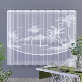 Wisan Caraïben jacquard vitrage -  Gordijn 200x160 cm - Curtains  - Jacquardgordijnen-wit-