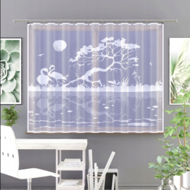 Wisan -  Kataleja -  Jacquard vitrage -  Gordijn 180 x160 cm - Curtains  - Jacquardgordijnen-wit-