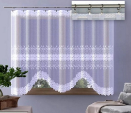 Wisan  jacquard vitrage - Saskia Gordijn  300 x 160 cm - Curtains - Jacquardgordijnen-  wit -