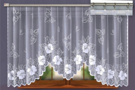 Wisan Stefania jacquardvitrage   300 x 160 cm- Curtains - Jacquardgordijnen- wit -bloemenmotief-